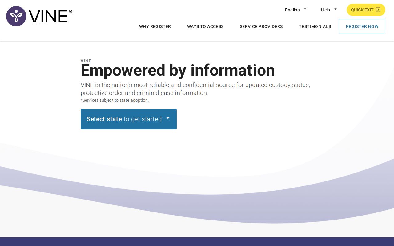 VINELink Texas custody-status interface for Frio County records